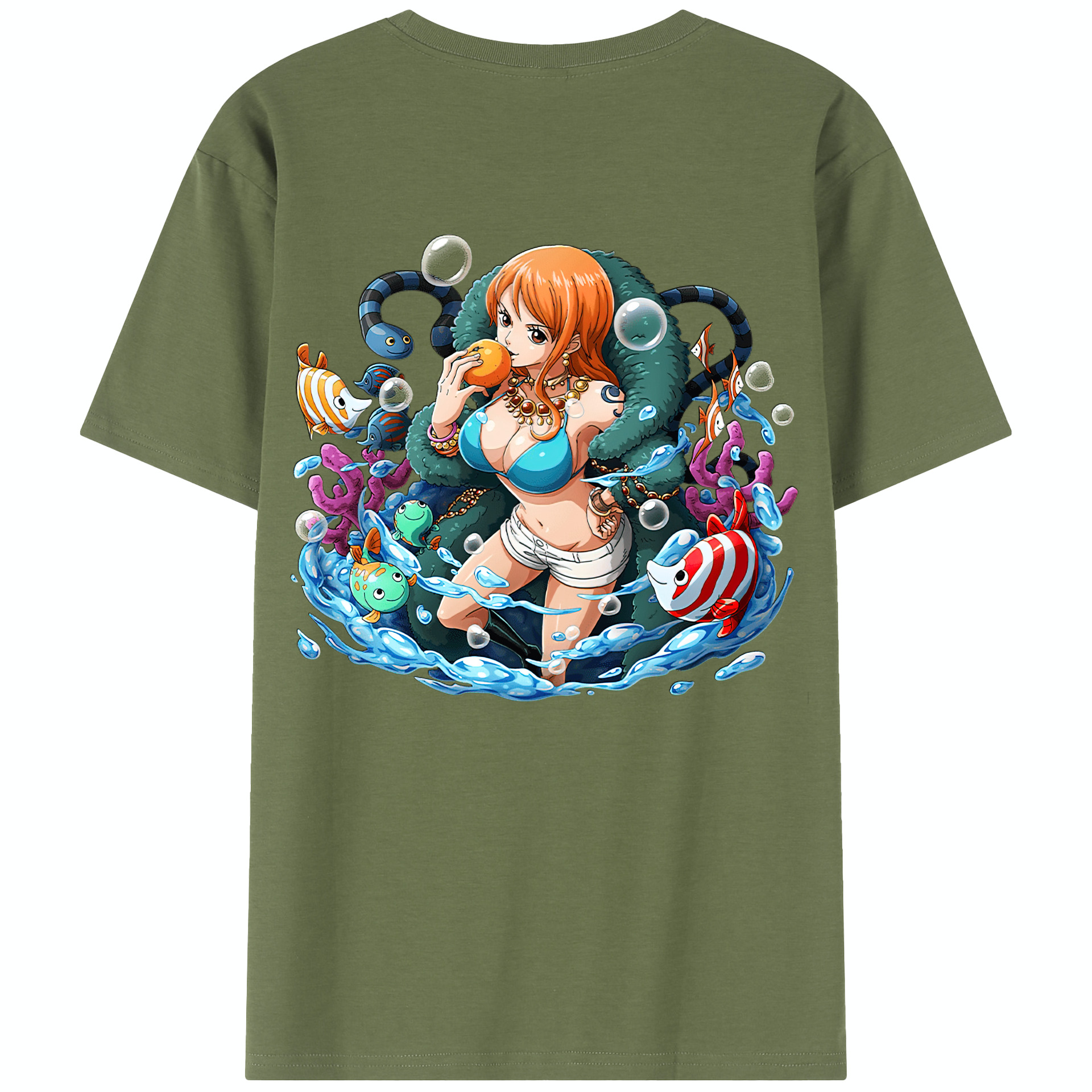 ワンピース ナミ ONE PIECE Nami 綿100％半袖Tシャツ（背面プリント）